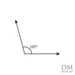 105° obtuse angle, one hundred-five degree