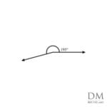 195° reflex angle, one hundred ninety-five degree