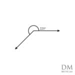 225° reflex angle, two hundred twenty-five degree