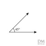 45° acute angle, forty five degree