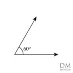 60° acute angle, sixty degree