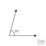 75° acute angle, seventy-five degree