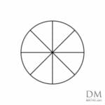 Circle into 8 equal parts