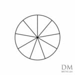 Circle into 9 equal parts