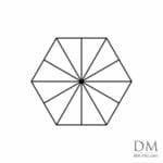 Hexagon in 12 equal parts