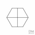 Hexagon in four equal parts