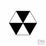 Hexagon in six equal parts design 1