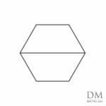 Hexagon in two equal parts