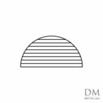 Horizontal lines inside Semicircle design 1